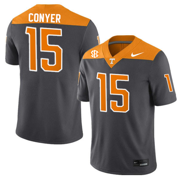 Men #15 Cristian Conyer Tennessee Volunteers College Football Jerseys Stitched-Anthracite